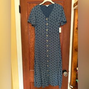 NWT Sz XS Dip midi button front floral dress